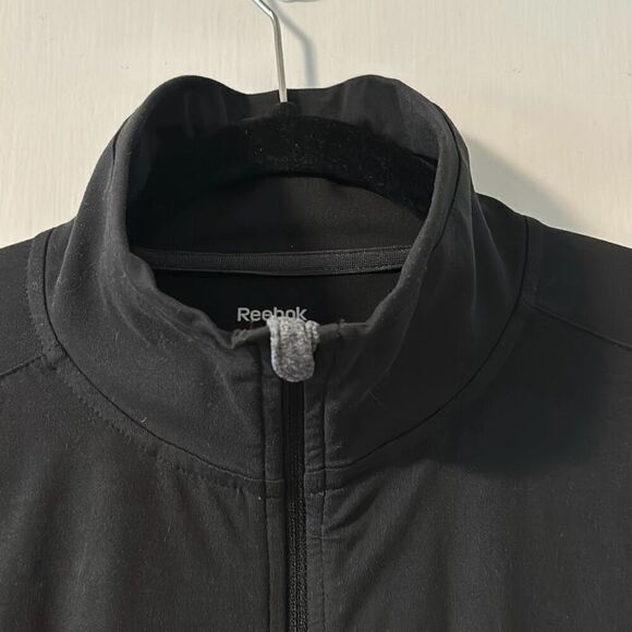 Reebok detailed black zip front track jacket w zip pockets M - Picture 2 of 13